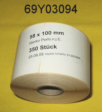 Roll of labels 58x100mm, 350 pieces