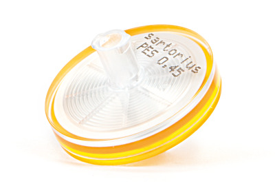 Minisart® Syringe Filter, Polyethersulfone, Pore Size 0.45 µm, Female Luer Lock, Male Luer Slip, Pack Size 500